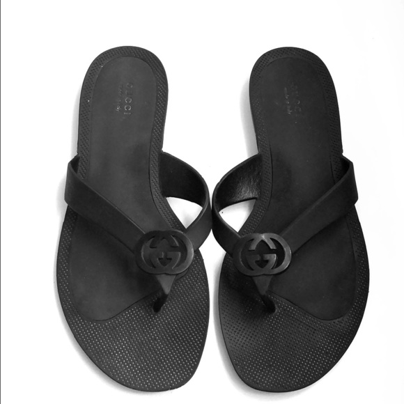 gucci rubber thong sandals